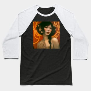 Art Deco Style Woman Baseball T-Shirt